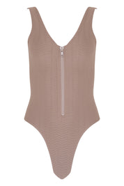 Zip One Piece Swimsuit - Natural Wave