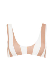 Scoop Bikini Top - Natural Cabana Stripe