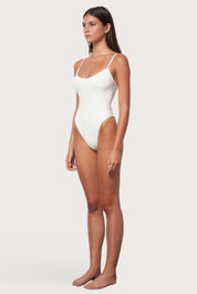 High Cut One Piece Swimsuit - Meringue Wave